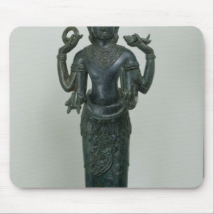 Statue of Vishnu in his triple form of Vishnu Mouse Mat