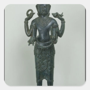 Statue of Vishnu in his triple form of Vishnu Square Sticker