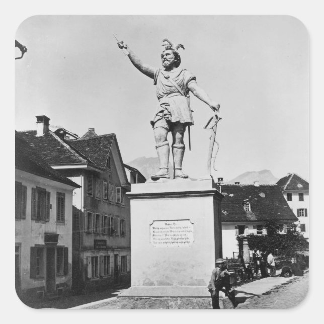Statue of William Tell, c.1860-90 Square Sticker (Front)