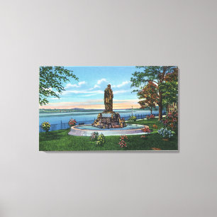 Statue Scene in Promenade Park Canvas Print