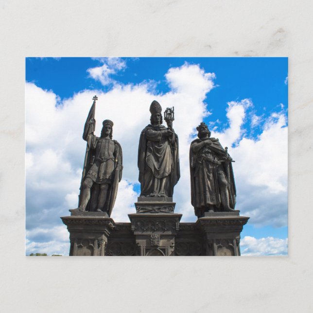 Statues in Charles Bridge Postcard (Front)
