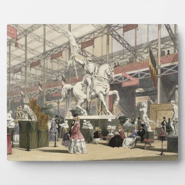 Statues in the Belgium section of the Great Exhibi Plaque (Front)