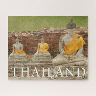 Statues of Sitting Buddhas Ayutthaya, Thailand Jigsaw Puzzle