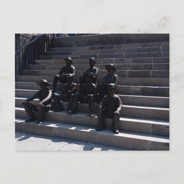 Statues of Workers of the Erie Canal Postcard (Front)