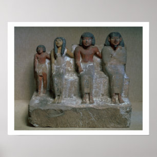 Statuette of a family group (pigment on chalk) poster