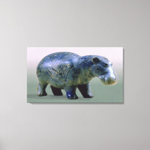 Statuette of a hippopotamus canvas print