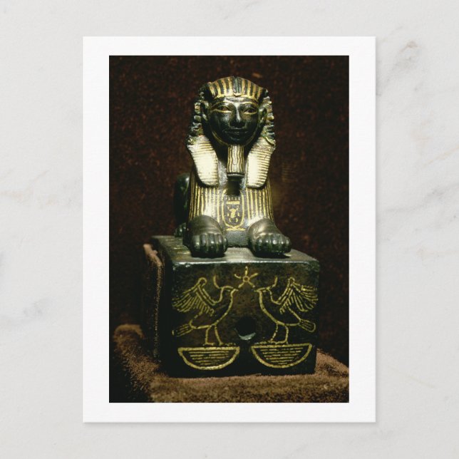 Statuette of a sphinx of King Tuthmosis III, New K Postcard (Front)