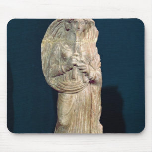 Statuette of a woman playing a double flute mouse mat