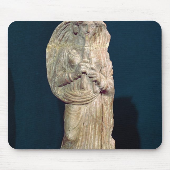 Statuette of a woman playing a double flute mouse mat (Front)