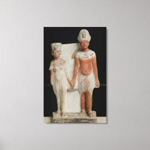 Statuette of Amenophis IV and Nefertiti Canvas Print