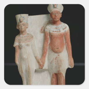 Statuette of Amenophis IV  and Nefertiti Square Sticker