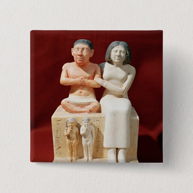 Statuette of the dwarf Seneb and his family 15 Cm Square Badge (Front)