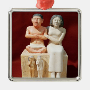 Statuette of the dwarf Seneb and his family Metal Tree Decoration