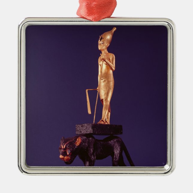 Statuette of the king upon a leopard metal tree decoration (Front)