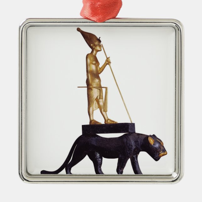 Statuette of the king upon a Leopard Metal Tree Decoration (Front)
