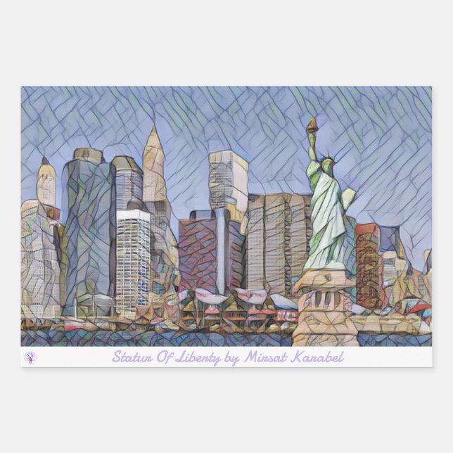 Statur Of Liberty by Mirsat Karabel Wrapping Paper (Front)