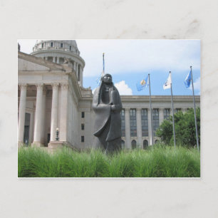 Status At Oklahoma State Capital Postcard