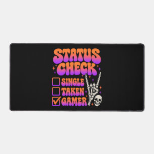 Status check gamer humour for gaming fans desk mat