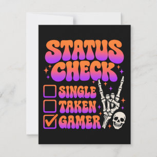 Status check gamer humour for gaming fans invitation