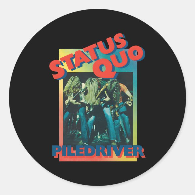 Status Quo Piledriver Gradient Classic Round Sticker (Front)