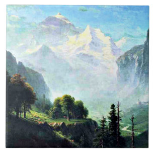 Staubbach Falls near Lauterbrunnen Switzerland Tile