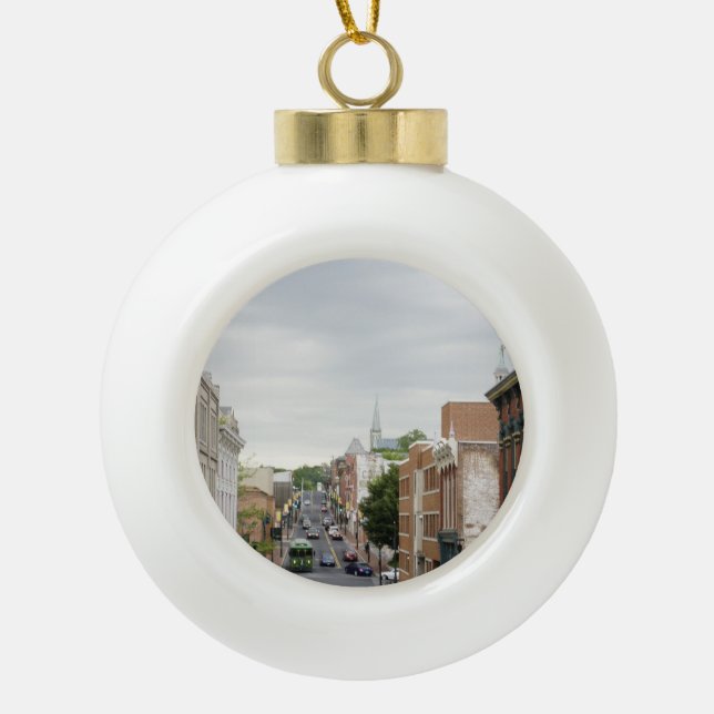 Staunton Ceramic Ball Christmas Ornament (Front)