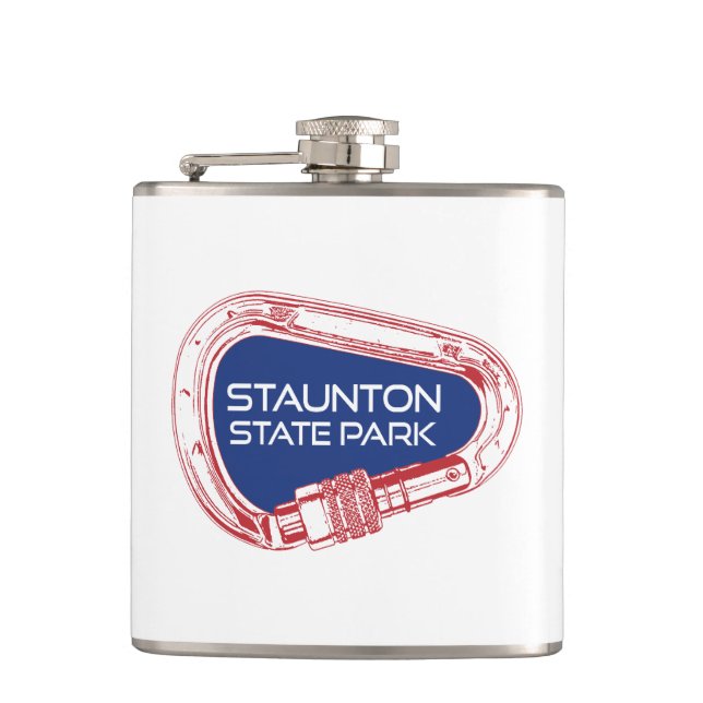 Staunton State Park Colorado Climbing Carabiner Hip Flask (Front)