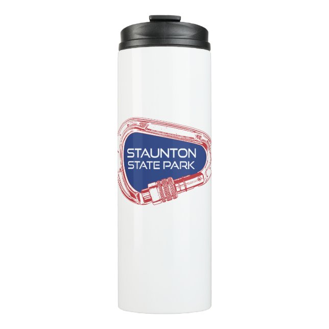 Staunton State Park Colorado Climbing Carabiner Thermal Tumbler (Front)