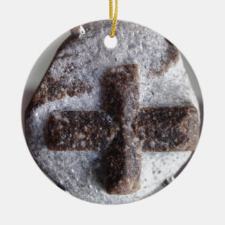 Staurolite , perfect crystal intersection ceramic tree decoration