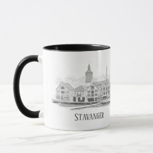 Stavanger Norway Beautiful Streetscape Drawing Mug