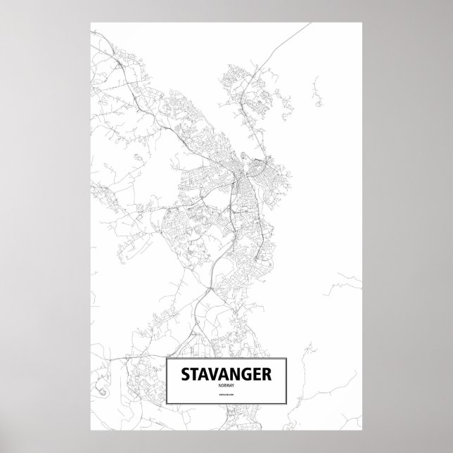 Stavanger, Norway (black on white) Poster (Front)