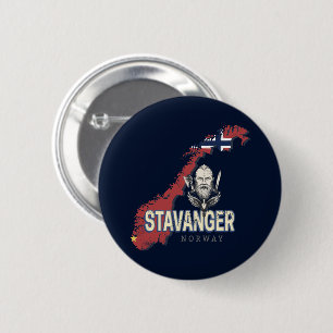 Stavanger Norway Retro City Map Vintage Holiday 6 Cm Round Badge