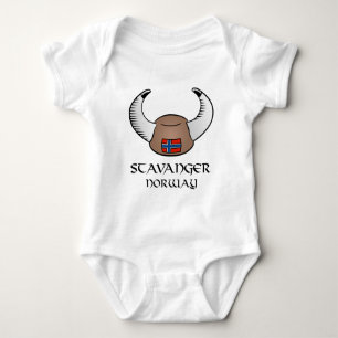 Stavanger Norway Viking Hat Baby Bodysuit