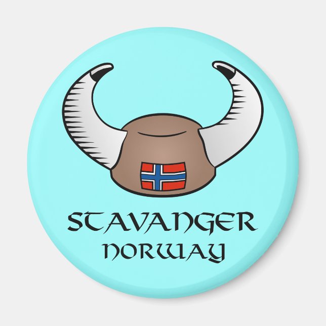Stavanger Norway Viking Hat Magnet (Front)
