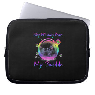 Stay 6ft Away From My Bubble Newfoundland Dog Gift Laptop Sleeve