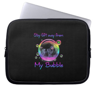 Stay 6ft Away From My Bubble Newfoundland Dog Gift Laptop Sleeve