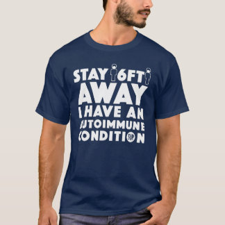 Stay 6ft Away [White/Navy] T-Shirt
