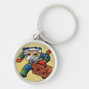 Stay Alert Safety Cat Key Ring