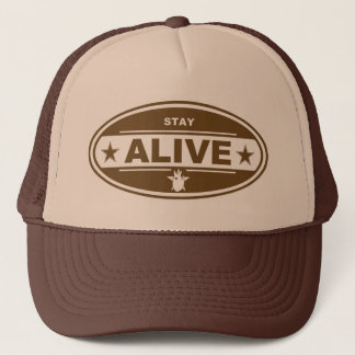 STAY ALIVE BROWN HAT