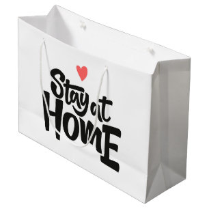 Stay At Home Heart Large Gift Bag