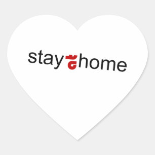 Stay at home heart sticker