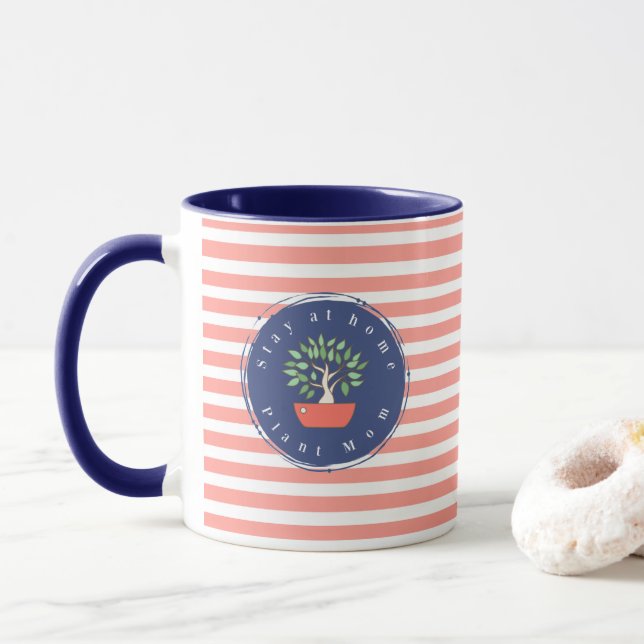 Stay at Home Plant Mom Bonsai Tree Mug (With Donut)