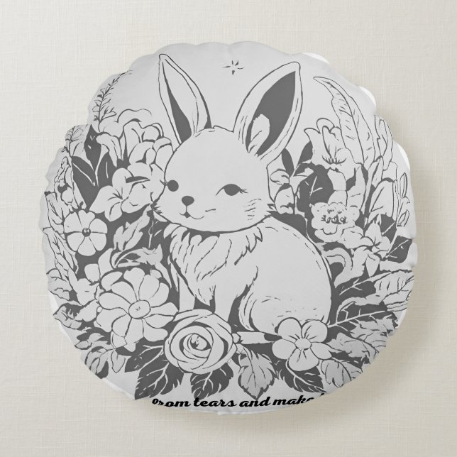 Stay away from tears and make happinesRound Pillow (Front)