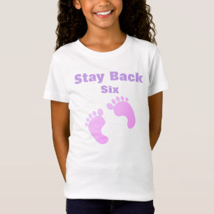 Stay Back 6 Feet Girls Cute Pink Purple T-Shirt