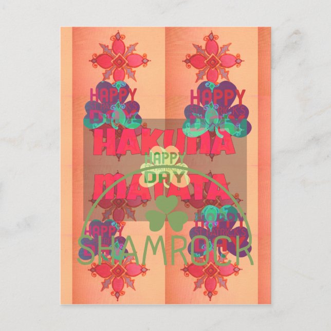 Stay Blessed Happy Saint Patrick's Day Hakuna Mata Postcard (Front)