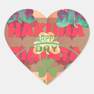 Stay Blessed Happy St Patrick's Day Hakuna Matata  Heart Sticker