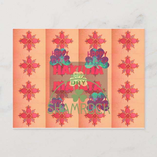 Stay Blessed Happy St Patrick's Day Hakuna Matata  Postcard (Front)