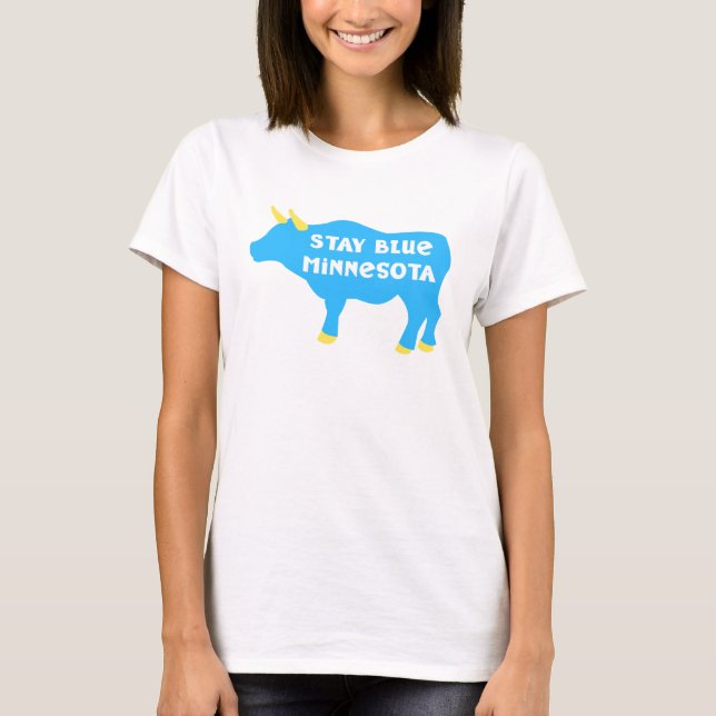 Stay Blue Minnesota Babe the Blue Ox T-Shirt (Front)