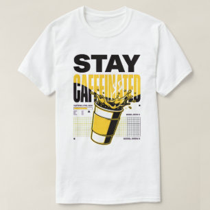 Stay Caffeinated Neon Punk Yellow Coffee Cup T-Shirt