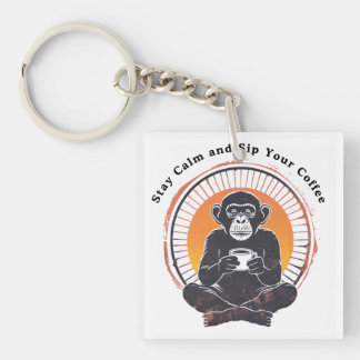 Stay Calm and Sip Your Coffee Design  Key Ring